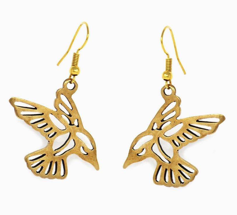 Tumbaga Gold Bird Earrings
