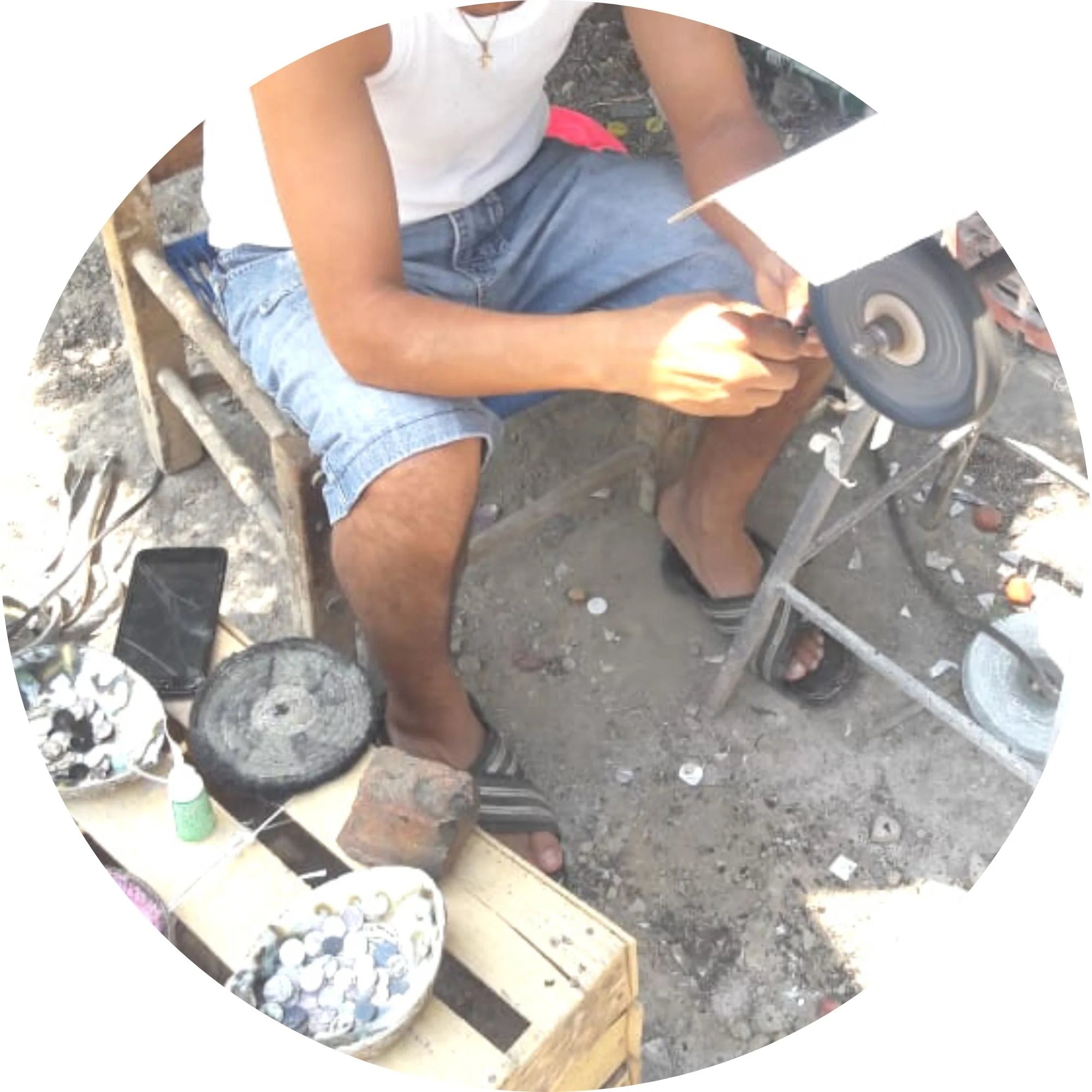 U-Shaped Abalone &amp; Alpaca Earrings