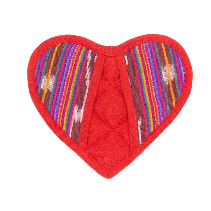Woven Heart Red Potholder