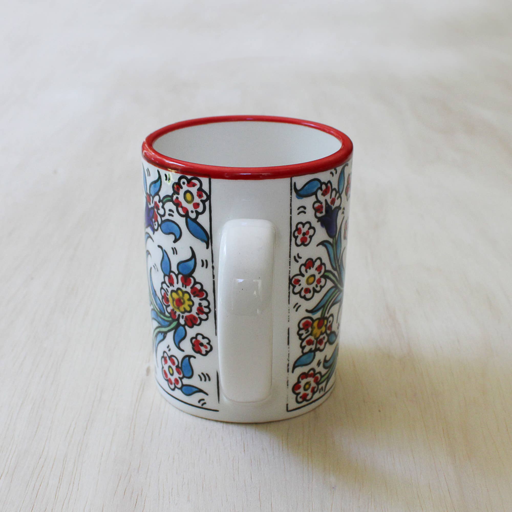 Red Floral Ceramic Mug