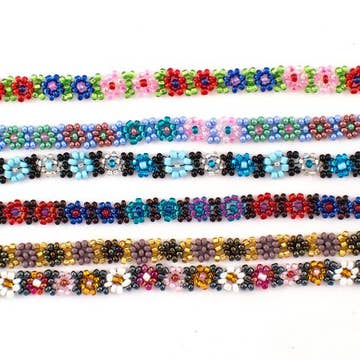 Beaded Flower Necklace - Assorted