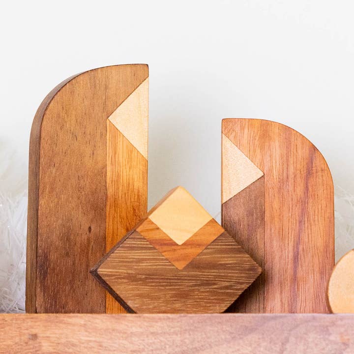 Modern Wood Nativity - Set of 3
