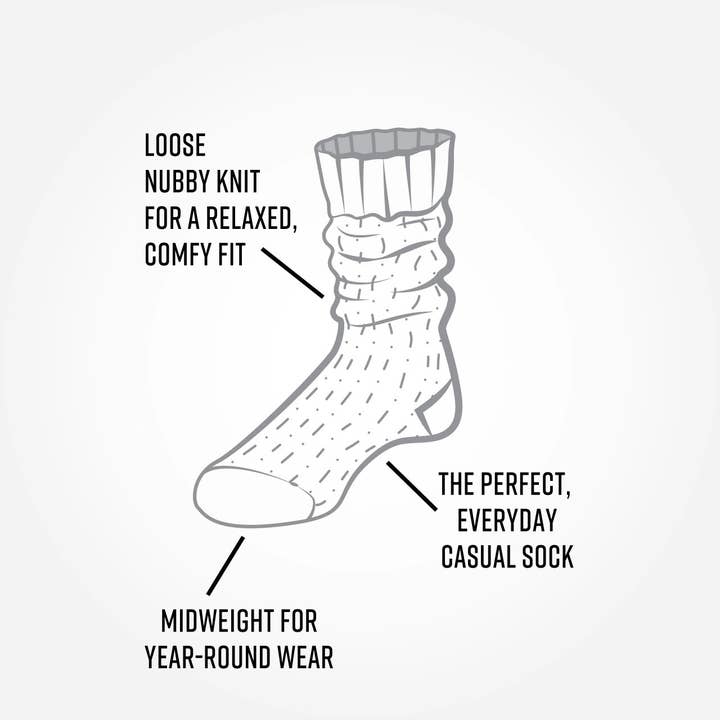 Heathered Ragg Organic Cotton Socks - Navy, Medium (9-11)