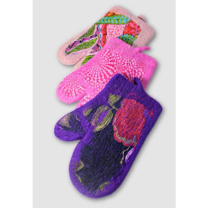 Cotton-Infused Felt Oven Mitt - Assorted