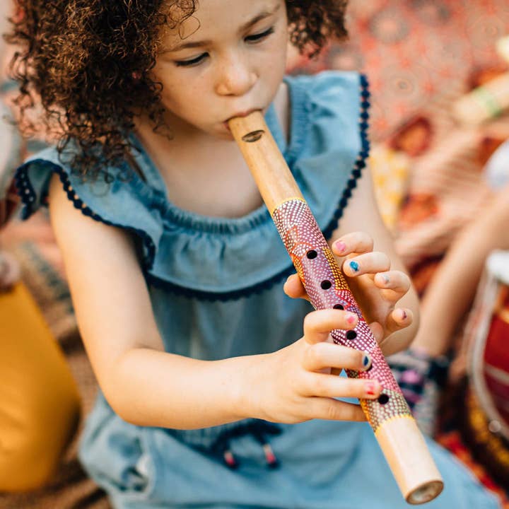 Painted Bamboo Flute (13&quot; L)