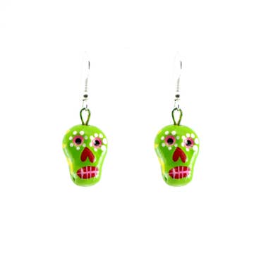 Assorted Skeleton Painted Ceramic Earrings