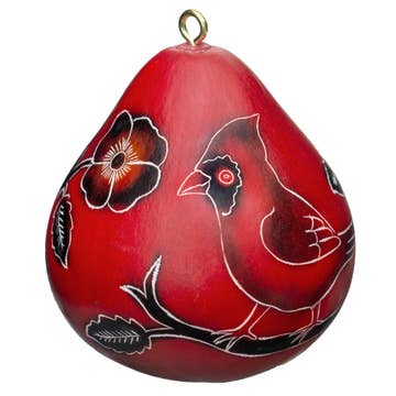 Red Cardinal Gourd Ornament