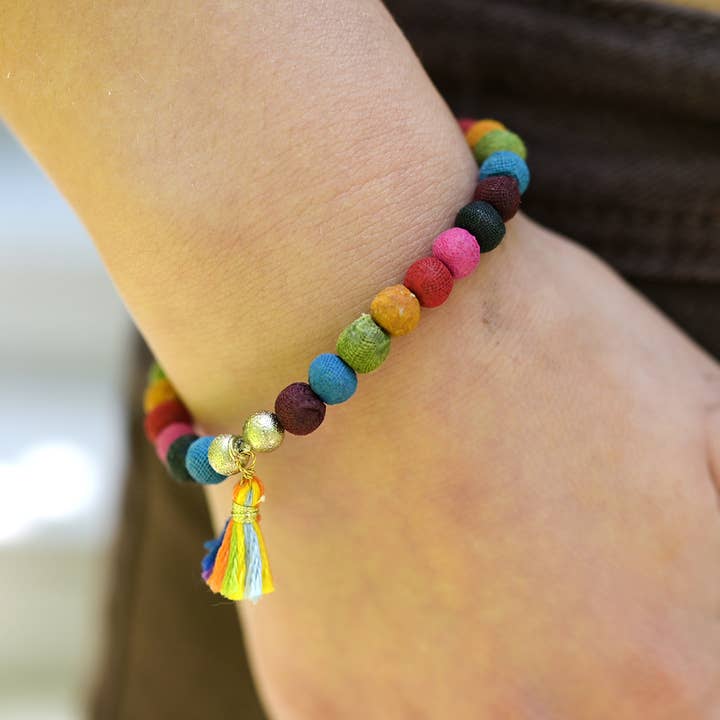 Rainbow Unity Kantha Connection Bracelet
