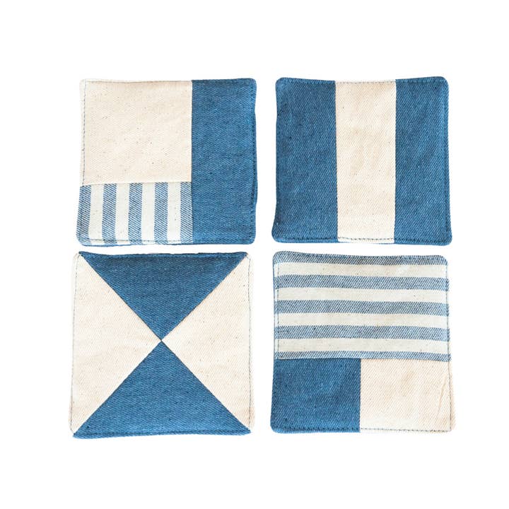 Recycled Denim Coasters - Set of 4