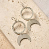 Silver Brass Crescent Hoop Earrings (2.5&quot; L)