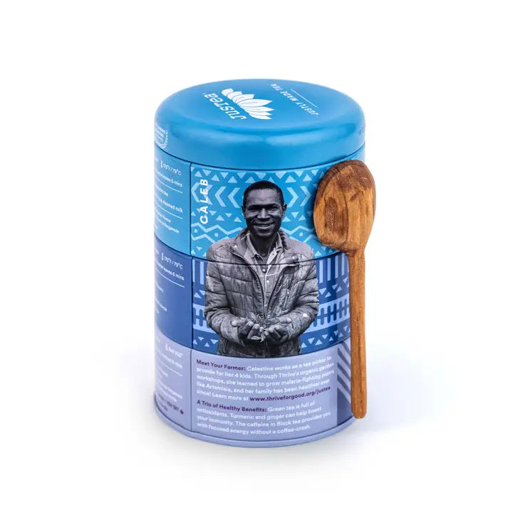 Organic Earl Grey Tea Trio - Tin with Hand-Carved Spoon