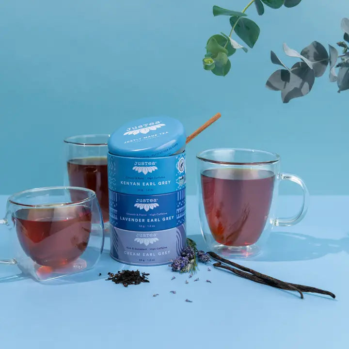 Organic Earl Grey Tea Trio - Tin with Hand-Carved Spoon