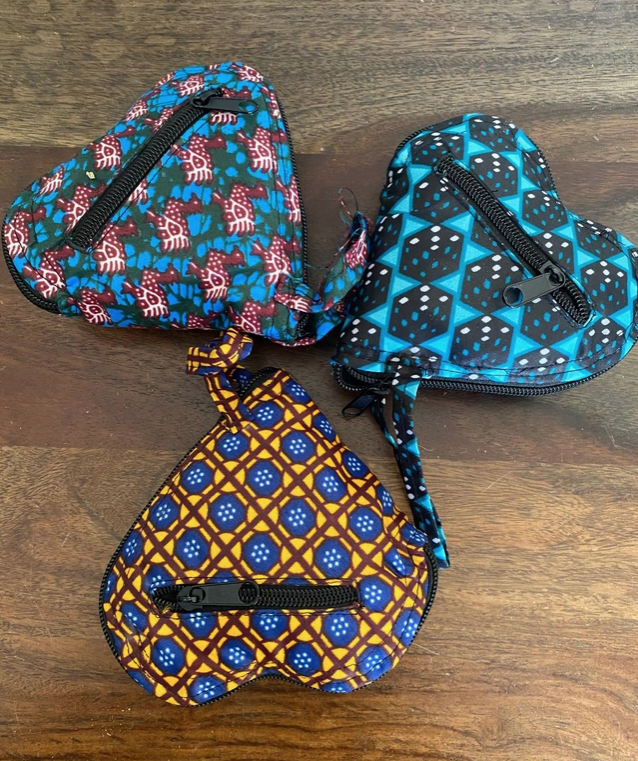 Kitenge Fabric Fold-up Tote Bag in Pouch - Assorted