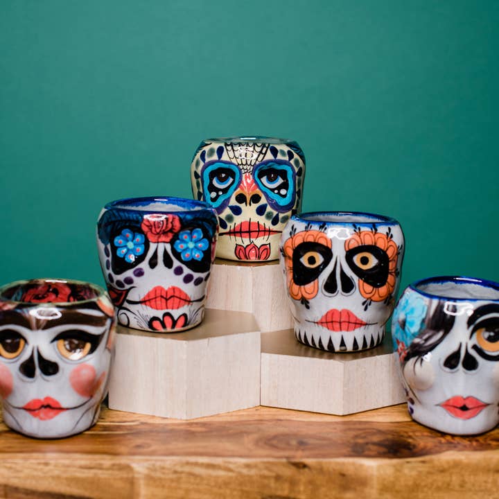 La Catrina Sugar Skull Painted Ceramic Mug