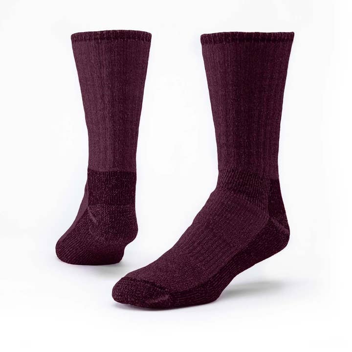 Dark Raspberry Mountain Hiker Wool Crew Socks