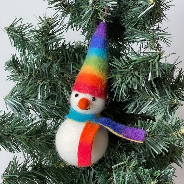 Frosty The Snowcone Handmade Felt Ornament
