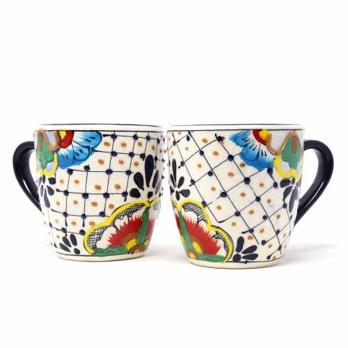 Dots &amp; Flowers Ceramic Mug