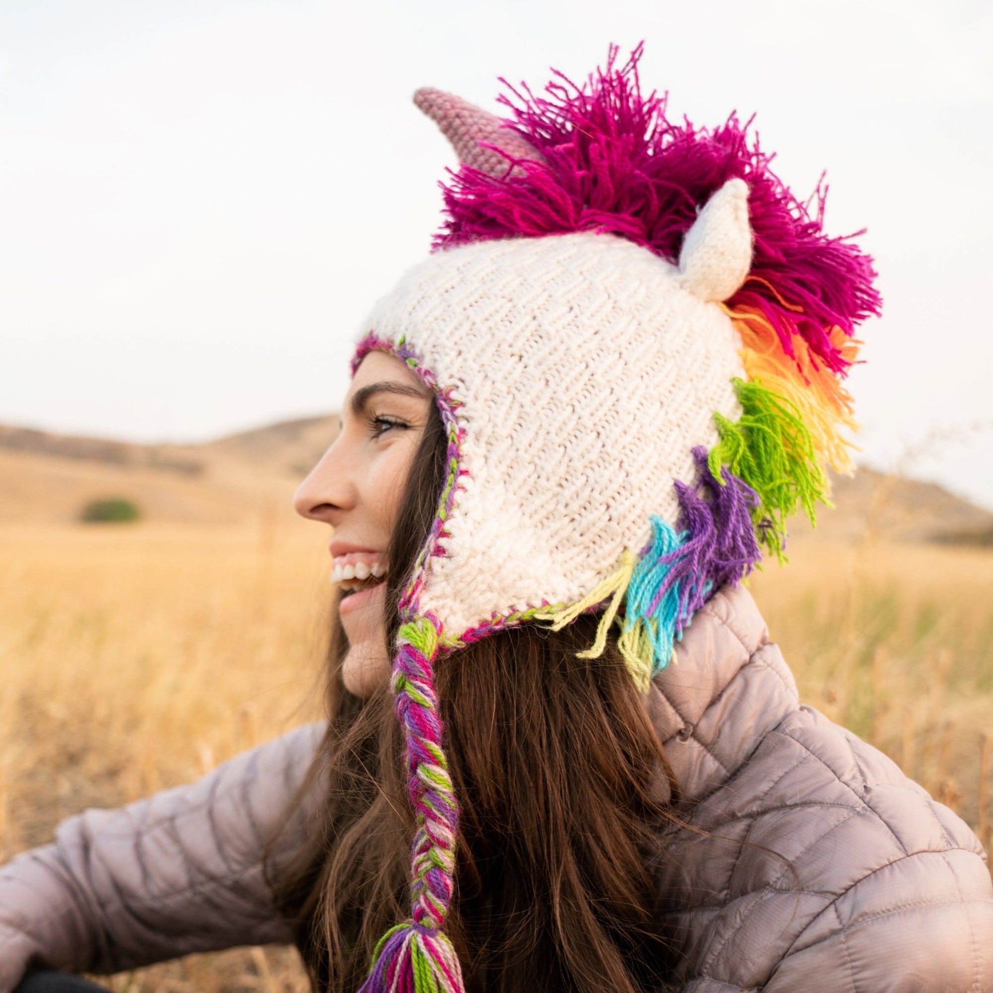 Adult Fleece-Lined Alpaca Blend Animal Hat