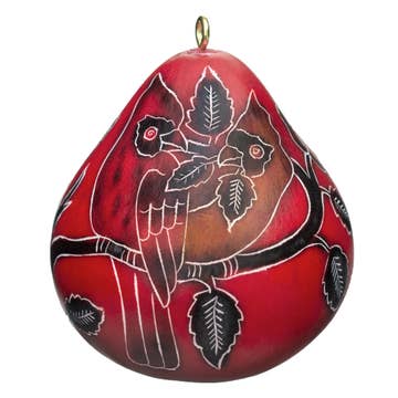 Red Cardinal Gourd Ornament