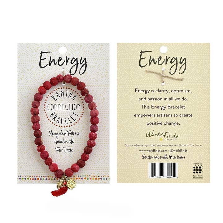 Red Energy Kantha Connection Bracelet