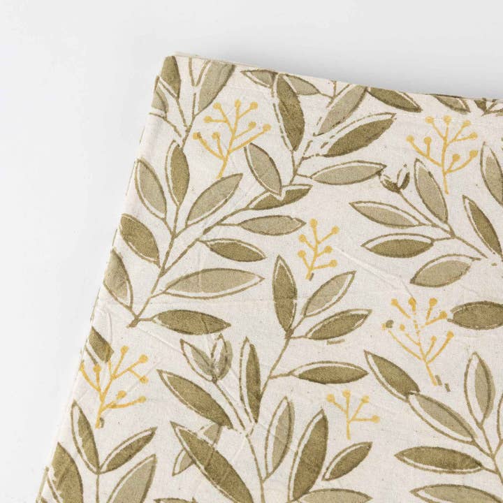 Olive Cotton Tablecloth (90&quot; X 60&quot;)