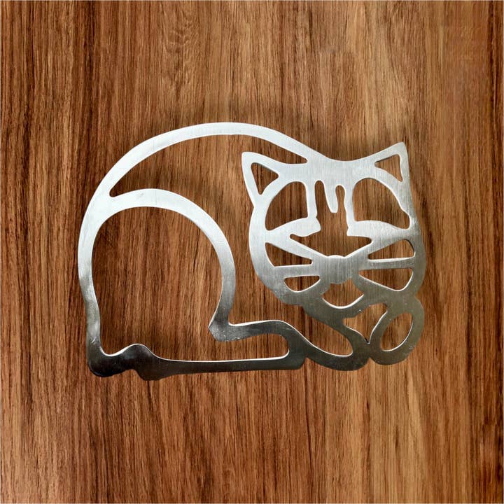 Cat Recycled Metal Trivet