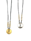 Silver-Plated Disc &amp; Bullet Casing Bead Necklace