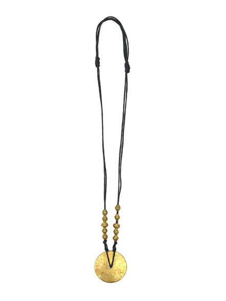 Brass Disc & Bullet Casing Bead Necklace
