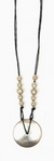 Silver-Plated Disc & Bullet Casing Bead Necklace