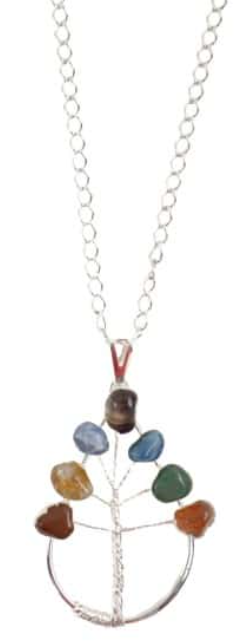 7-Stone Chakra Tree of Life Necklace