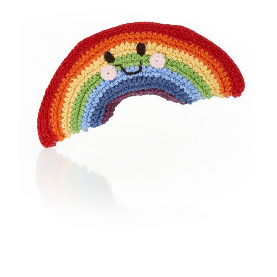 Rainbow Smile Crochet Rattle