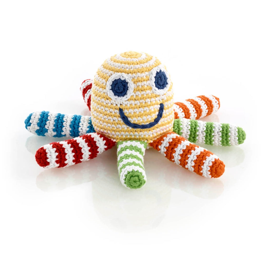 Rainbow Octopus Crochet Cotton Rattle