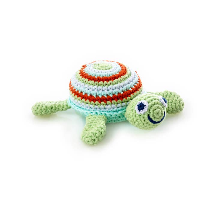 Green Sea Turtle Crochet Cotton Rattle
