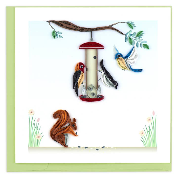 Quilled Bird Feeder Card