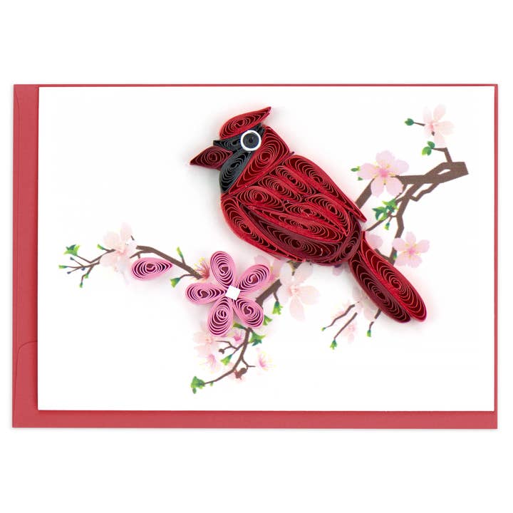 Quilled Cardinal Gift Enclosure Card