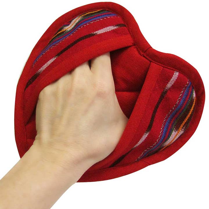 Woven Heart Red Potholder