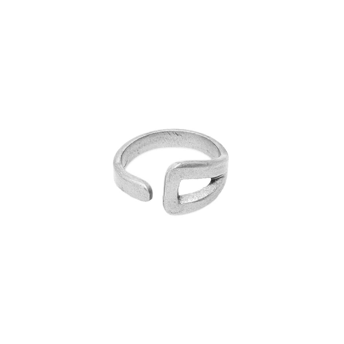 Silver-Plated Open Triangle Wrap Ring