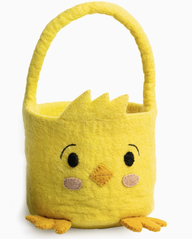 Yellow Chick Felt Basket