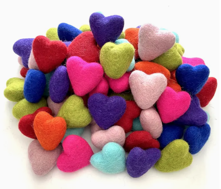 Assorted Hearts Wool Cat Toy