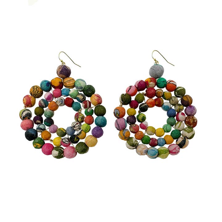 Concentric Kantha Earrings