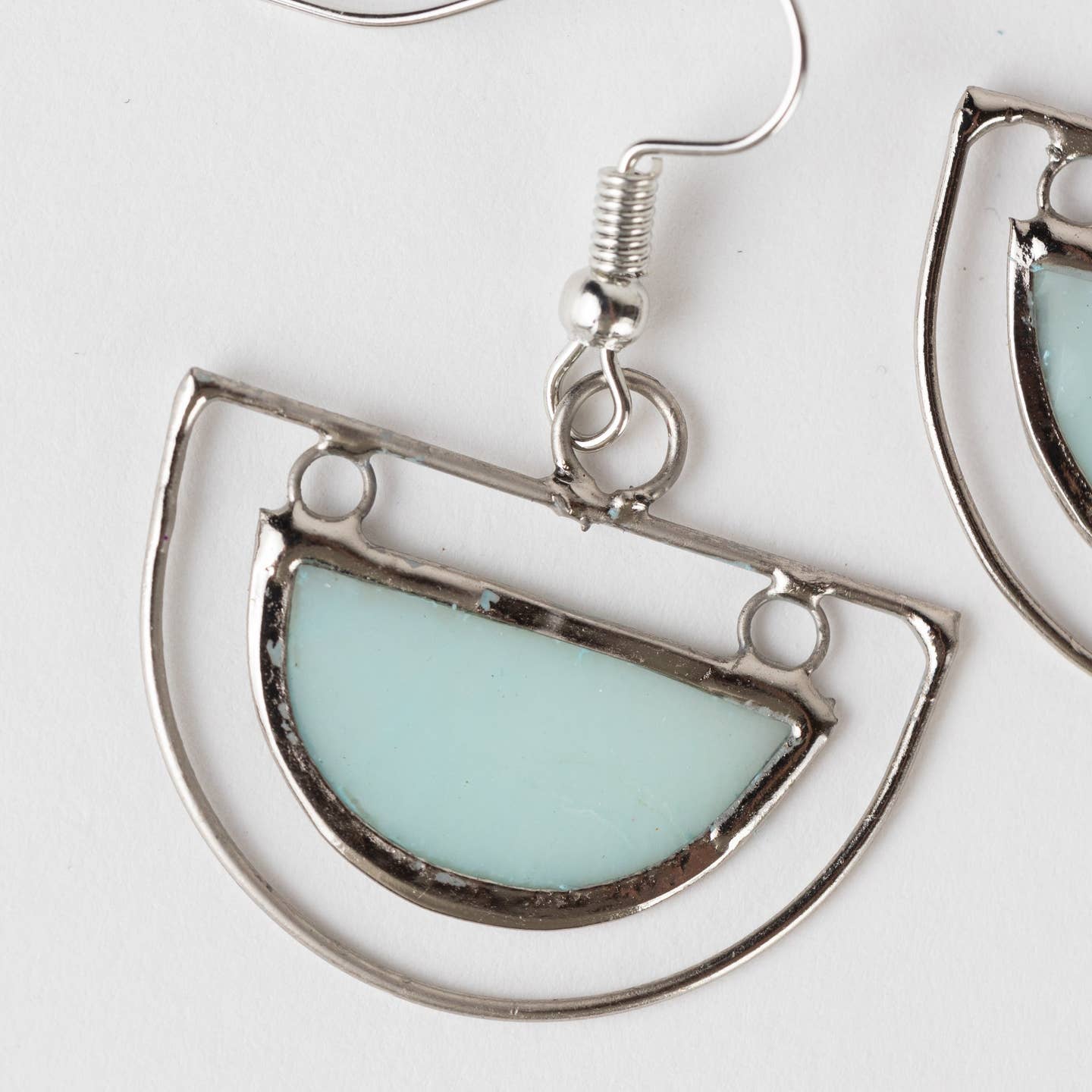 Capiz Shell Semicircle Earrings (1.5&quot; L)