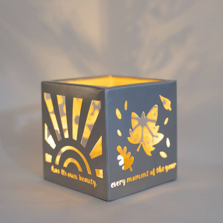 4 Seasons Cube Candleholder (5&quot; Sq)