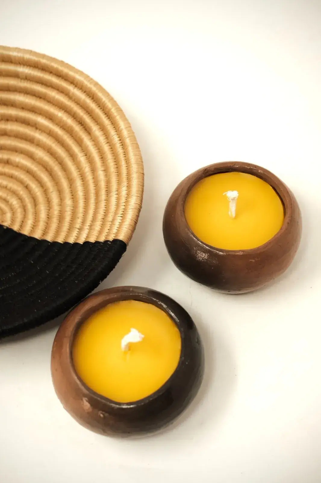 Clay Pinch Pot Beeswax Candle