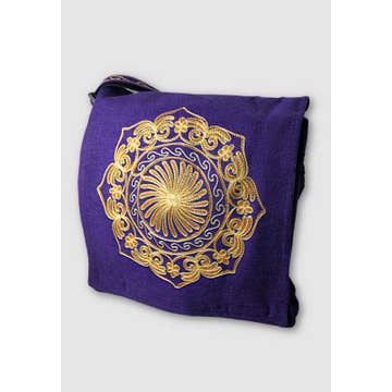 Mandala Embroidered Bag with Flap