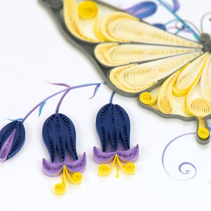 Quilled Butterfly &amp; Bluebells Birthday Card