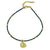 Dark Green Glass Bead Choker with Brass Coin Pendant