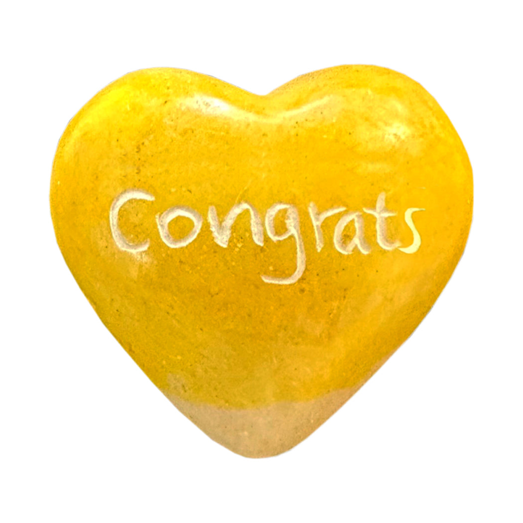 Congrats Kisii Stone Heart - Yellow - Smolart
