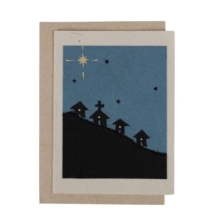 Night Time Village Holiday Card (4.25" x 5.5")