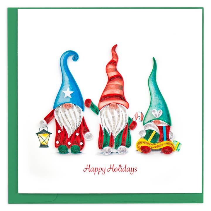 Holiday Gnomes Quilled Card