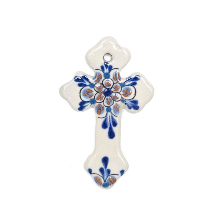 Small Ceramic Painted Cross